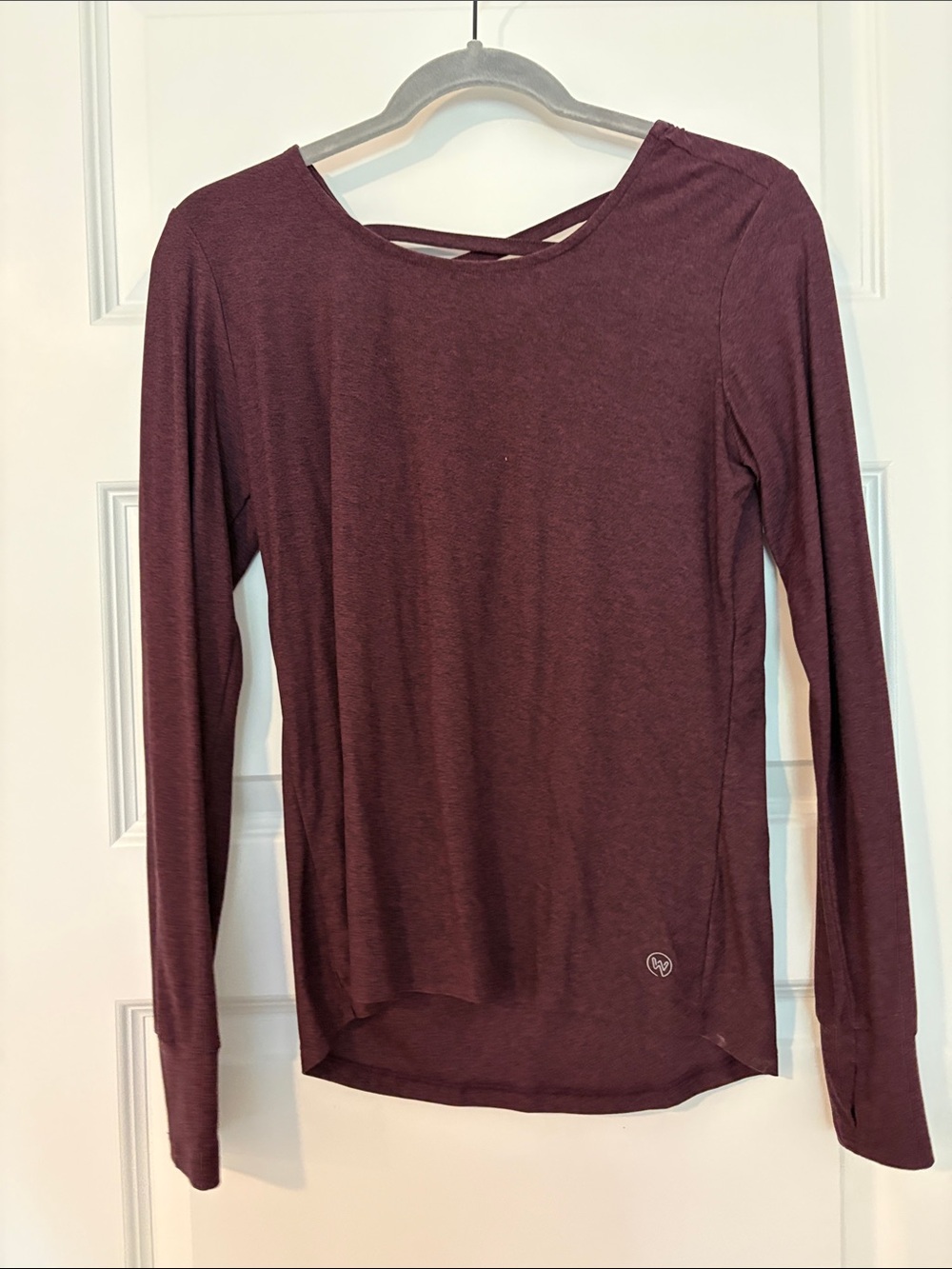 Crisscross Back Long Sleeve Tee in Deep Mauve